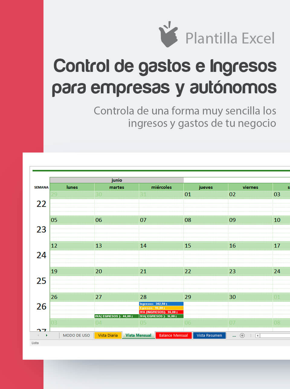 Plantilla De Control De Gastos E Ingresos Para Empresas Y Autónomos