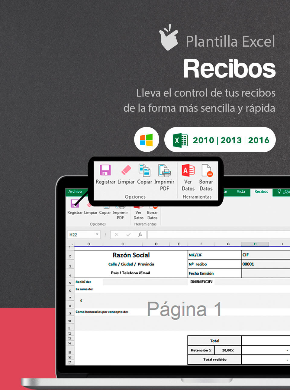 Plantilla para Generación y Registro de Recibos | Plantilla de Recibos