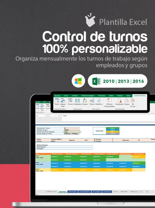 Cuadrante de trabajo personalizable