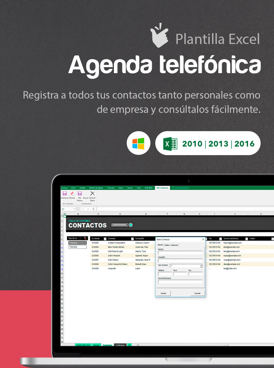 Plantilla Agenda Telefónica | Plantilla empresarial listin de contactos