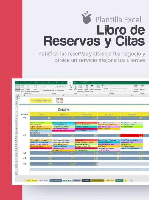 Plantilla libro de citas