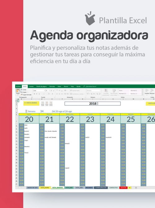 Organiza el tiempo con esta agenda