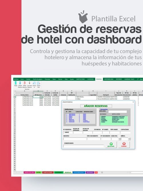 Plantilla gestión de hoteles