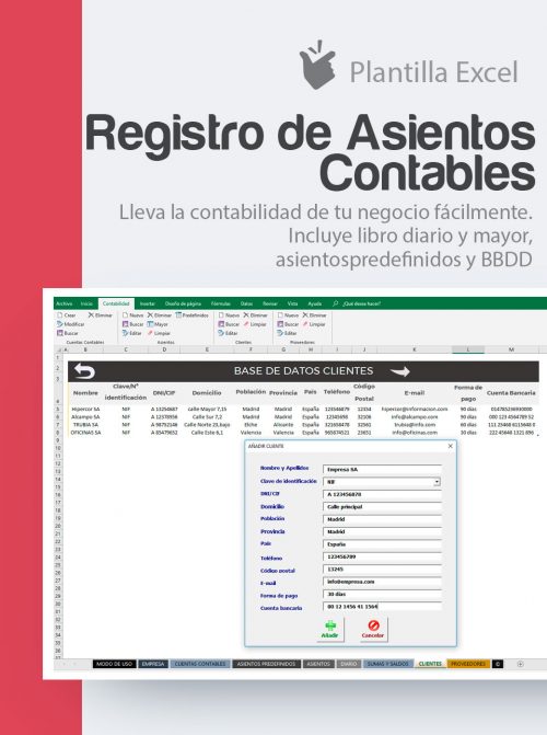 Plantilla registrar asientos contables