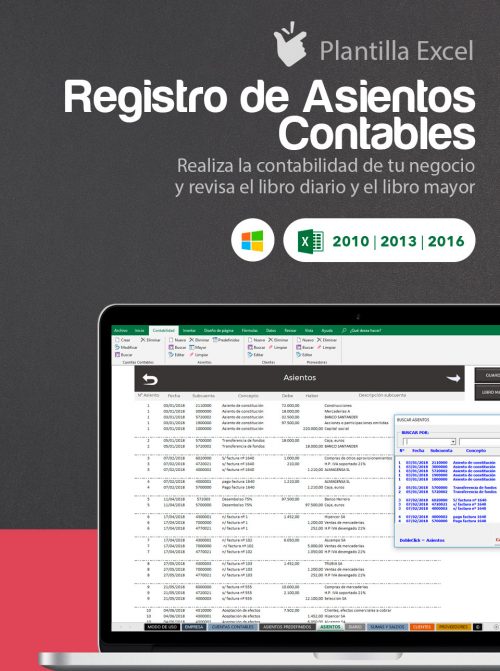 Plantilla Excel asientos contables